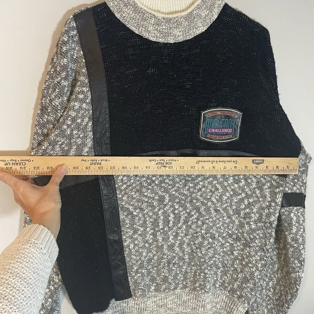 Bugle Boy Challenge Global Awareness Vintage Sweater Sz L Mens Streetwear 80s